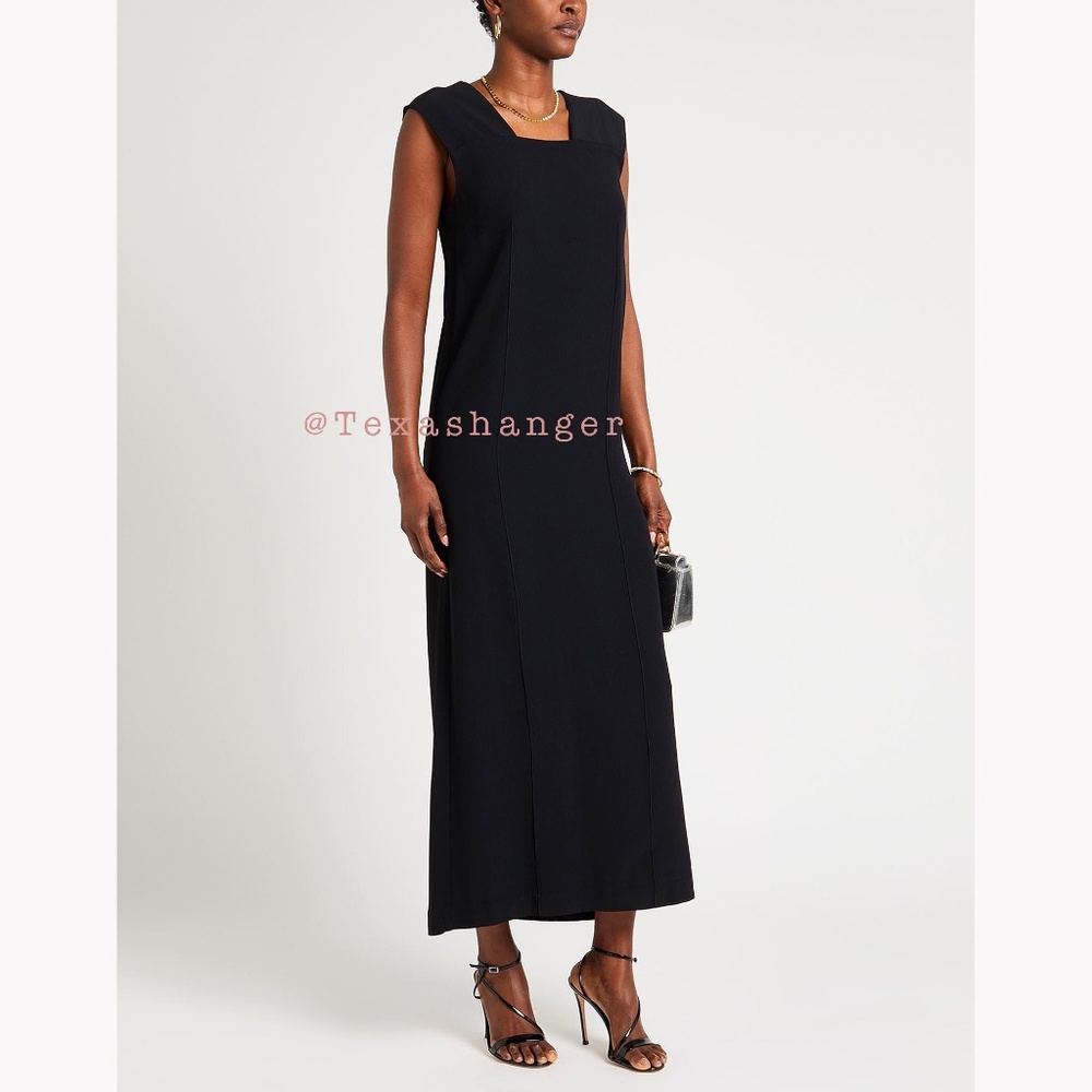 NWT BITE Studios Wide Strap Pleat Dress Size 6 Black
